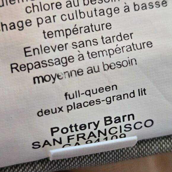 Full/Queen Duncan Stripes POTTERY BARN Heavy Duvet Cover 2 STD Shams Reversible - Picture 12 of 12